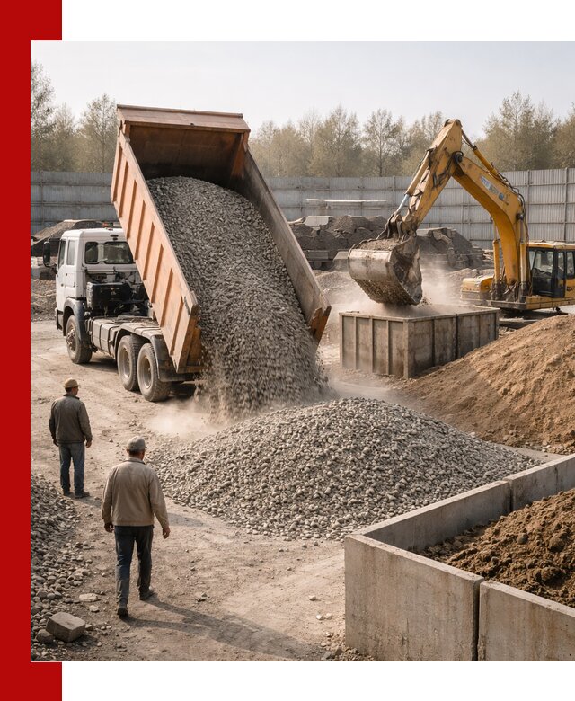 Доставка нерудных материалов с погрузкой и разгрузкой в Устях-Лабинске