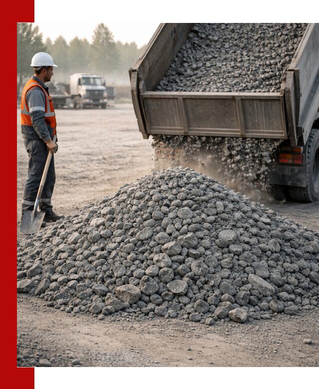 Гранитный щебень фракции 100–201 для строительства в Устях-Лабинске