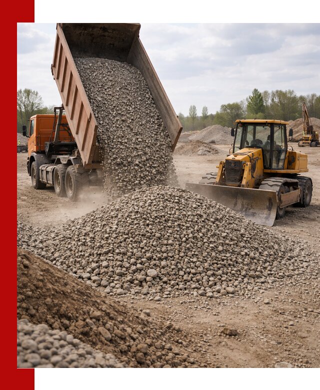Доставка гравийного щебня фракции 40-70 в Устях-Лабинске