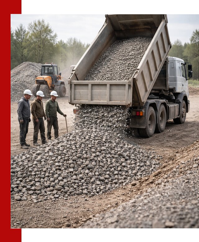 Доставка гравийного щебня фракции 70-120 в Устях-Лабинске