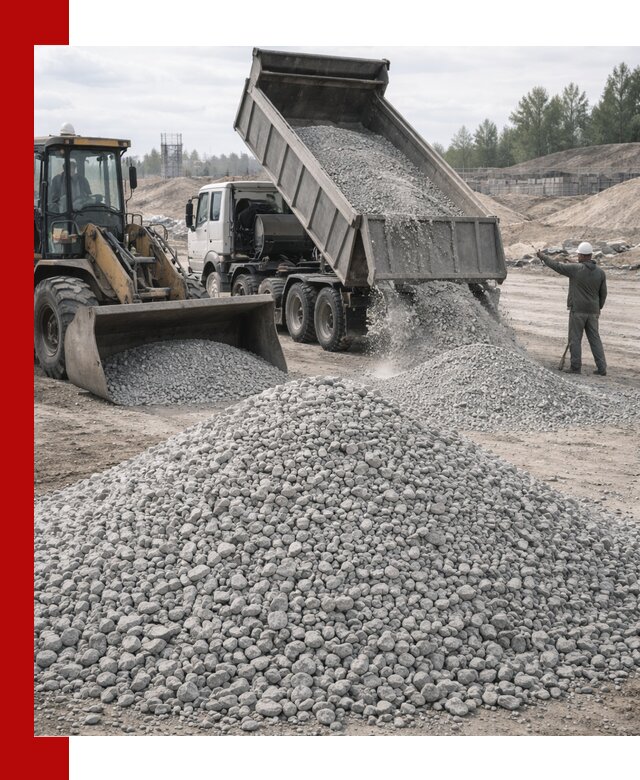 Доставка известнякового щебня фр. 5–20 в Устях-Лабинске