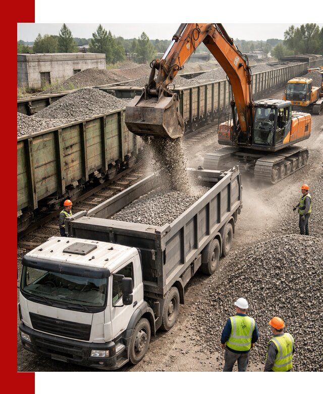 Железнодорожный щебень фракция 25–60 для поставок в Устях-Лабинске