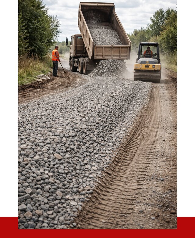 Щебень для отсыпки дороги в Устях-Лабинске от 2758 р. ПРОНЕРУДУлб