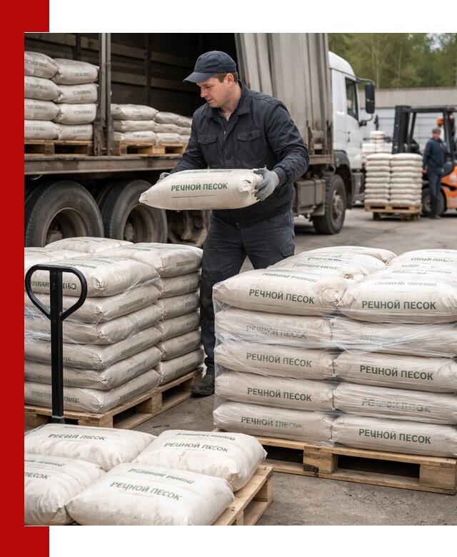 Речной песок в мешках с доставкой в Устях-Лабинске