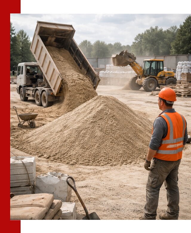 Доставка строительного песка с самосвалом в Устях-Лабинске