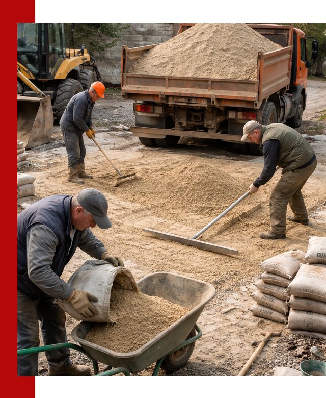 Поставка песка для стяжки в Устях-Лабинске с быстрой доставкой