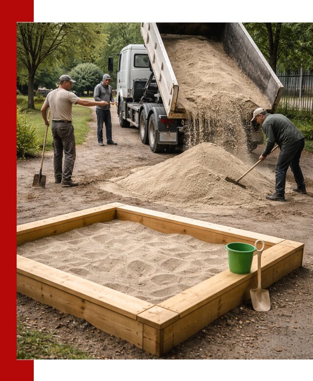 Песок для песочницы с доставкой в Устях-Лабинске недорого и чистый