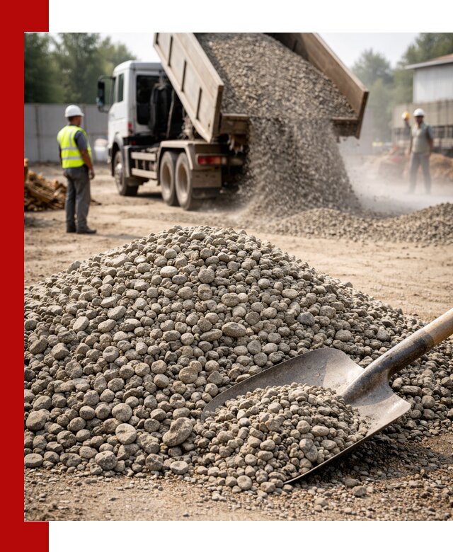 Доставка гравия фракции 20-40 в Устях-Лабинске с самосвалами