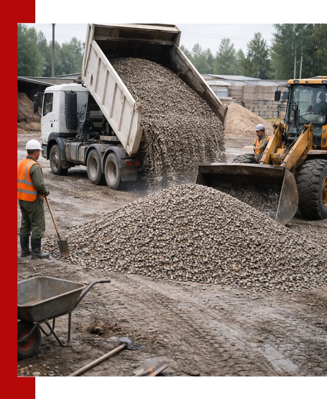 Мытый гравий с доставкой в Устях-Лабинске от карьера до участка