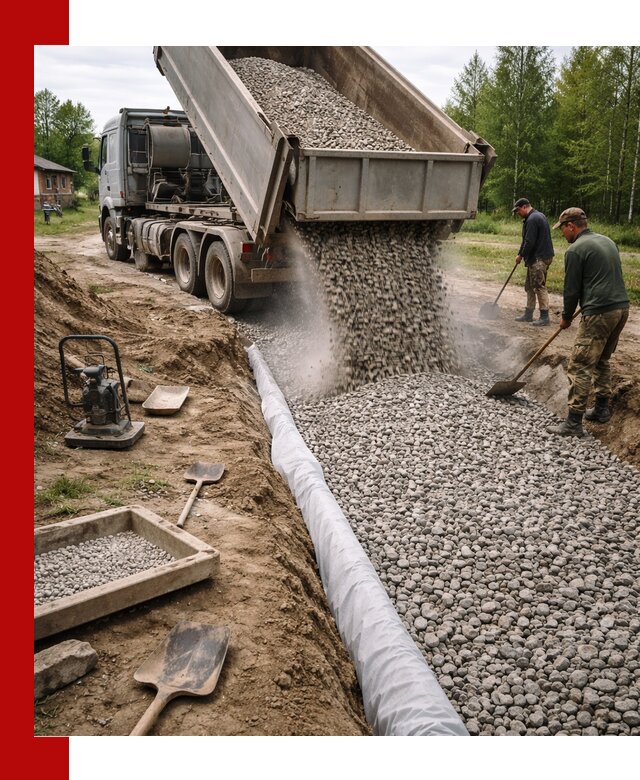 Гравий для дренажа с доставкой в Устях-Лабинске качественный и недорогой