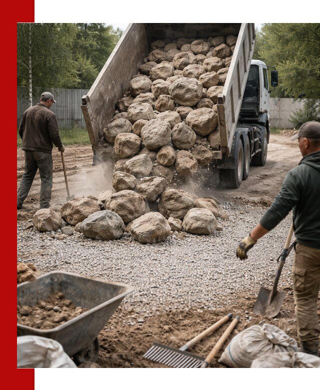 Доставка и укладка булыжника в Устях-Лабинске