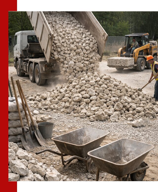 Доставка и продажа бутового известнякового камня в Устях-Лабинске