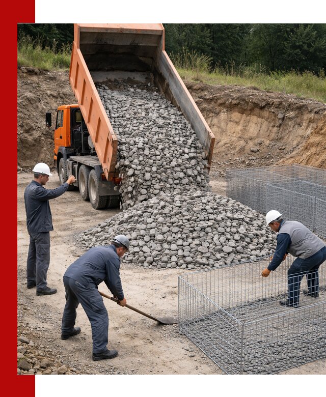 Камень для габионов с доставкой в Устях-Лабинске быстро и надёжно