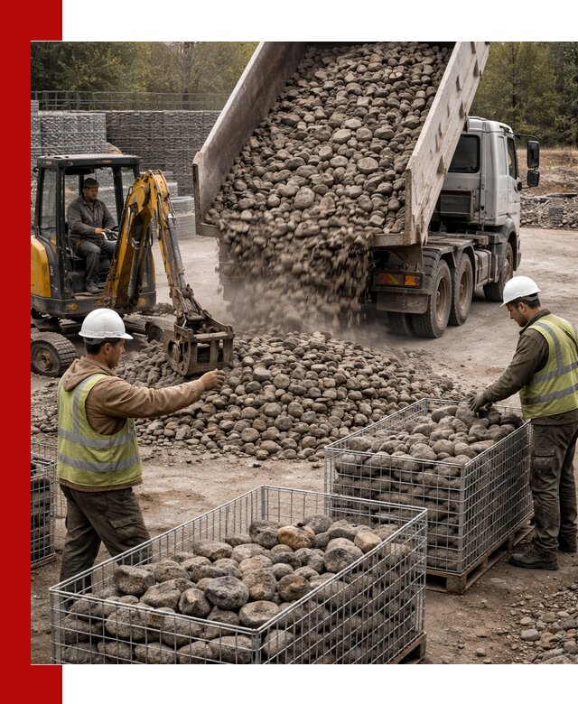 Камень для габионов фракция 100–201 в Устях-Лабинске