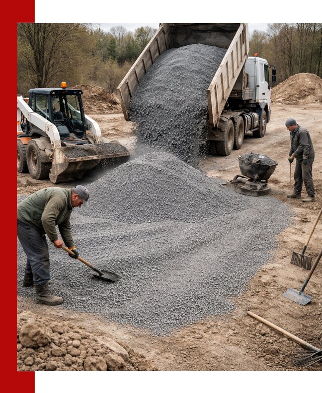 Отсев для подсыпки в Устях-Лабинске — доставка и подсыпка на участок