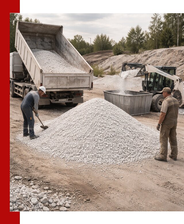 Доставка и продажа белой мраморной крошки в Устях-Лабинске