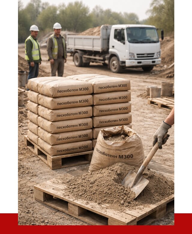 Пескобетон М300 в Устях-Лабинске с доставкой от 4750 р. за куб | ПРОНЕРУДУлб
