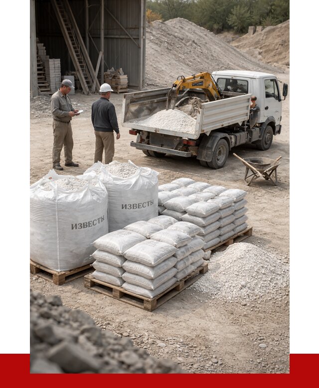 Известь строительная в Устях-Лабинске с доставкой от 4291 р. | ПРОНЕРУДУлб