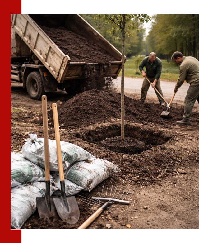 Грунт для посадки деревьев в Устях-Лабинске — доставка и подготовка почвы