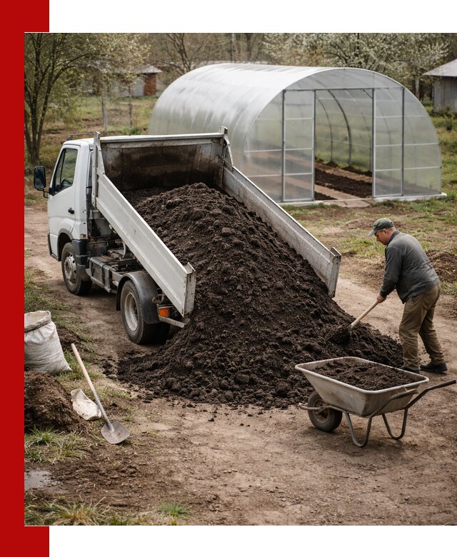 Чернозем для теплицы с доставкой в Устях-Лабинске