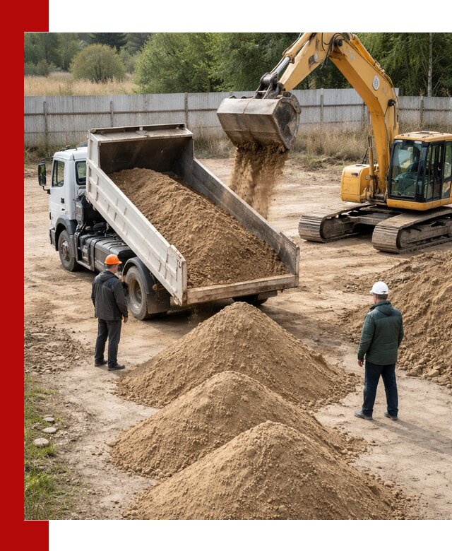 Доставка супеси вагонными и автопартиями в Устях-Лабинске