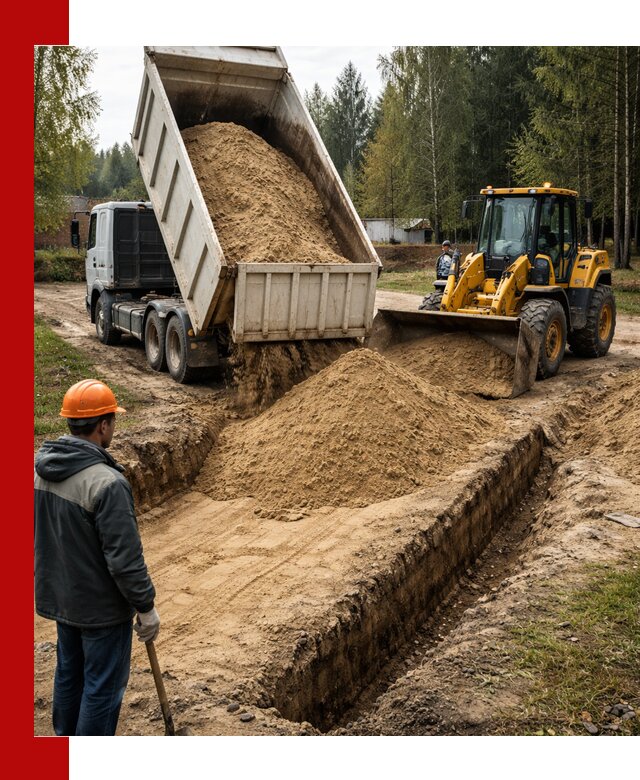 Доставка песчаного грунта в Устях-Лабинске для строительных работ