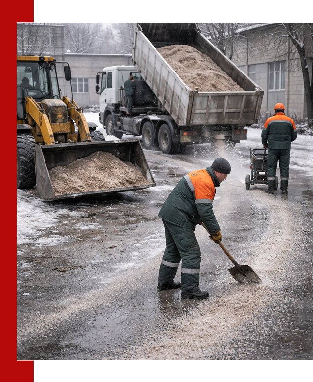 Реагент против гололеда с доставкой и нанесением в Устях-Лабинске
