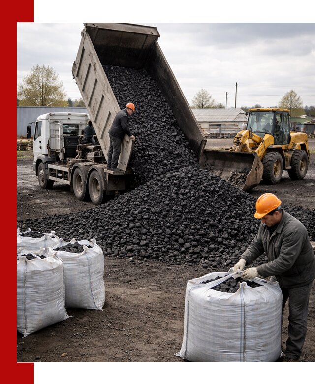 Доставка каменного угля в Устях-Лабинске оптом и в розницу