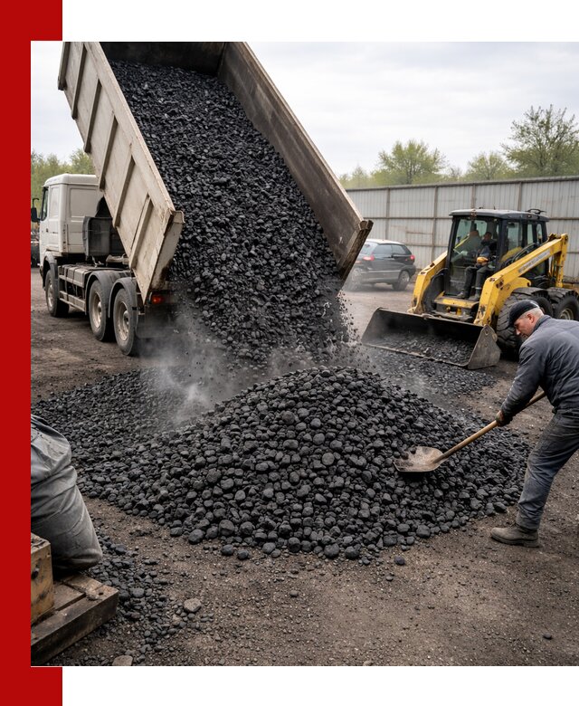 Доставка угля орех в Устях-Лабинске оптом и в розницу