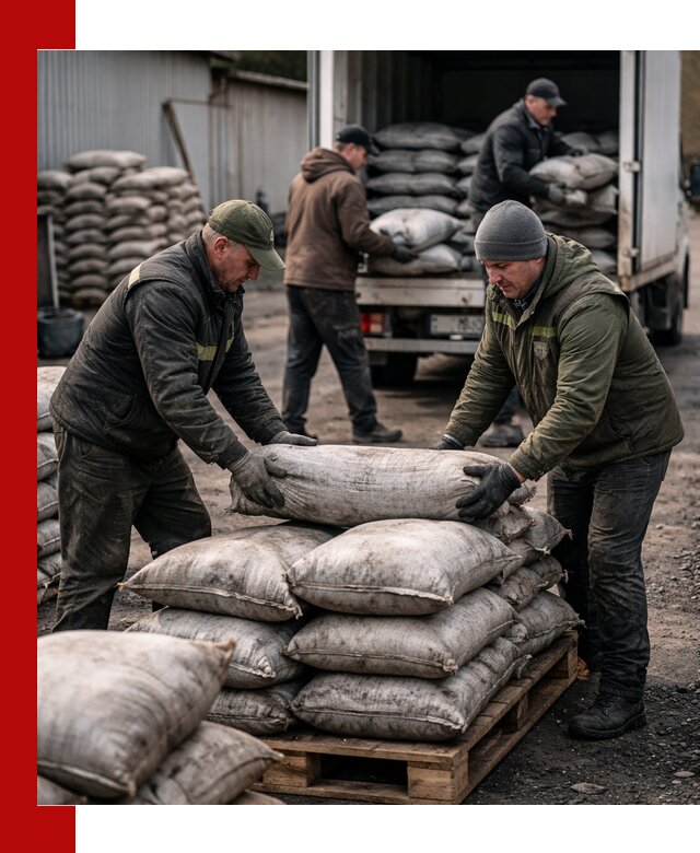 Доставка угля в мешках по выгодным ценам в Устях-Лабинске