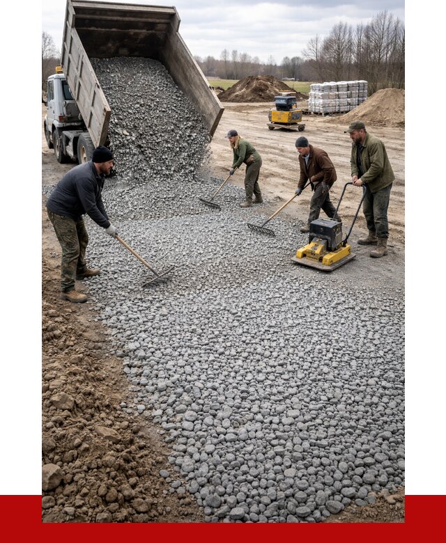 Устройство щебеночной подушки в Устях-Лабинске от 4597 р. ПРОНЕРУДУлб